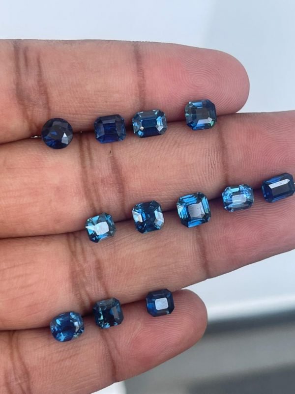Teal Sapphire Lot 12pcs - 18.89 carats